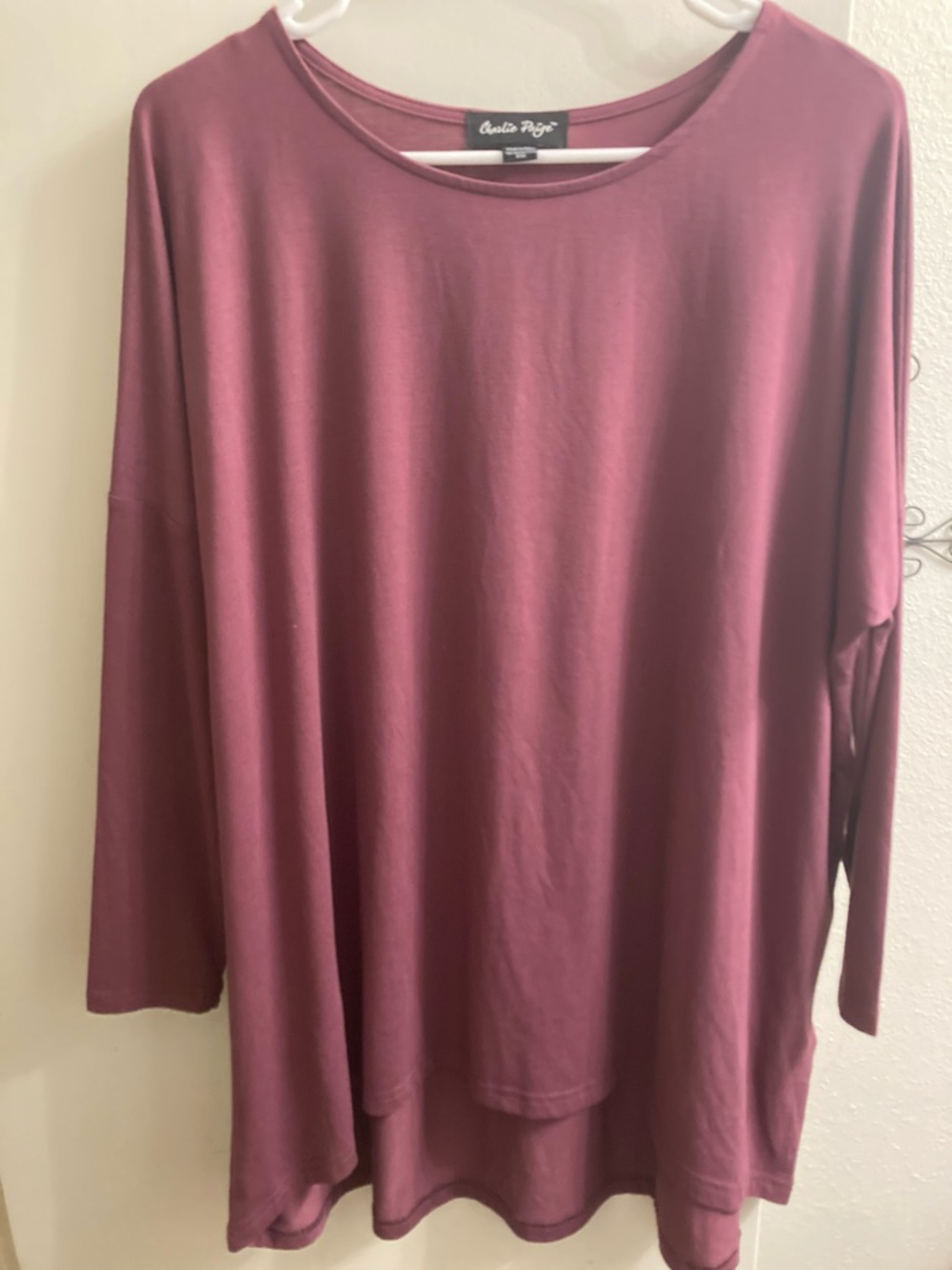 Charlie Paige Long Sleeve Tee in Mauve Plum